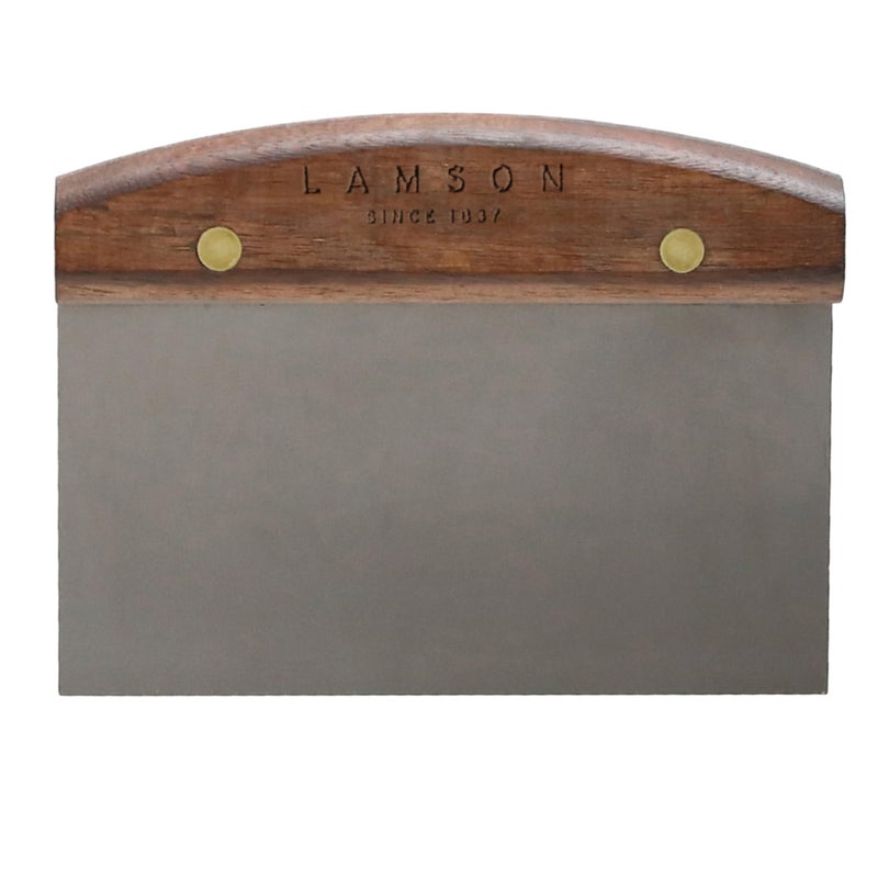 Lamson Kitchen Utensils - 3" x 6" Bench Scraper, High-Carbon Stainless Steel Dough Scraper, Ergonomic Riveted Walnut Handle, Handcrafted, Full-Tang Design, Built to Last - Image 1